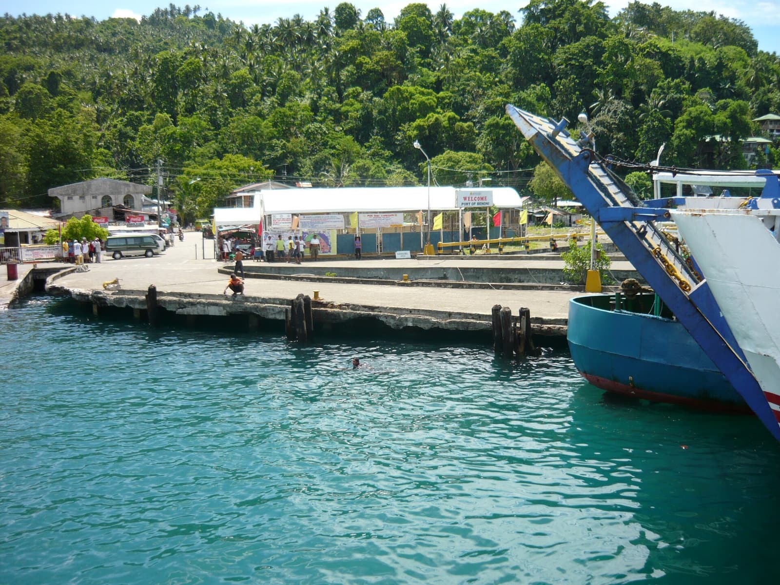 The ferry pier at Benoni port in Mahinog, beside Taguines Lagoon